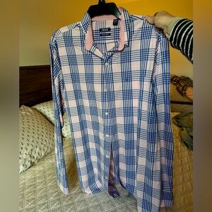 Izod Blue and Pink Plaid Shirt